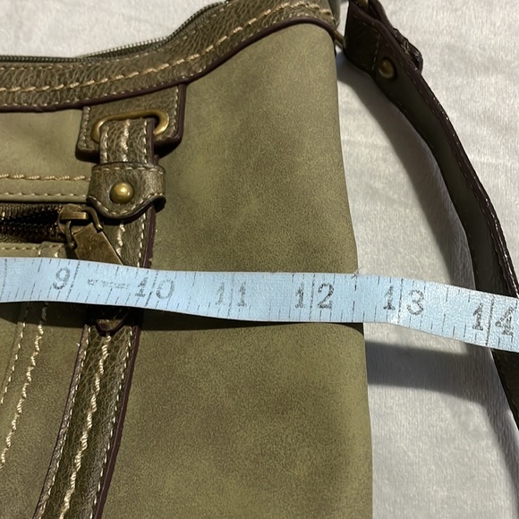 Olive Green Leather Shoulder Bag - Picture 8 of 14